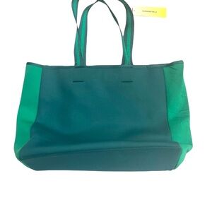 SUMMERSALT Two Tone Green Tote Bag NWT